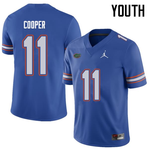 Youth NCAA Florida Gators Riley Cooper #11 Stitched Authentic Jordan Brand Royal College Football Jersey MQB7365DD